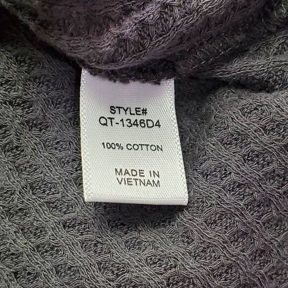 Zenana Small/Medium Gray Woffle knit Top - Picture 6 of 8